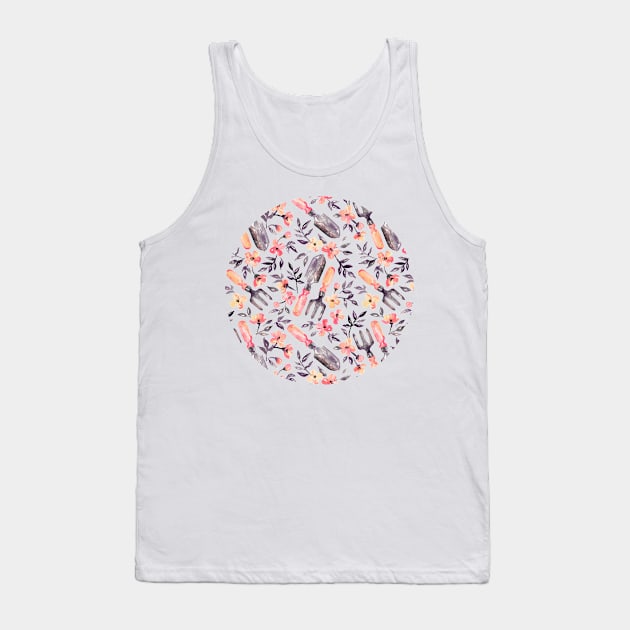 Spring Gardening - peach blossoms on mint Tank Top by micklyn